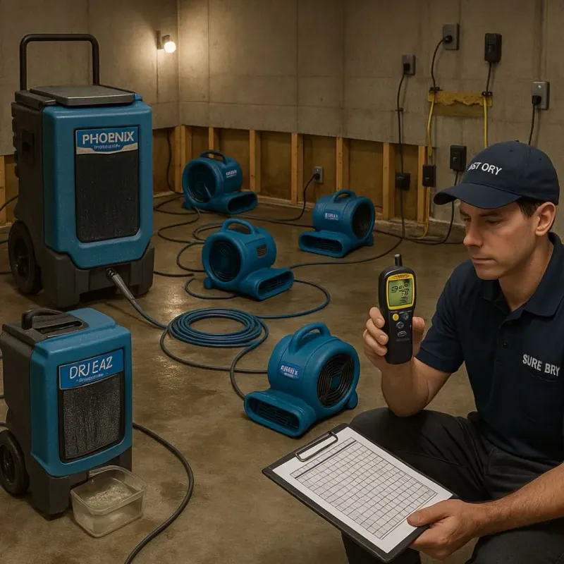 Structural Drying and Dehumidification process in Port Edwards, WI